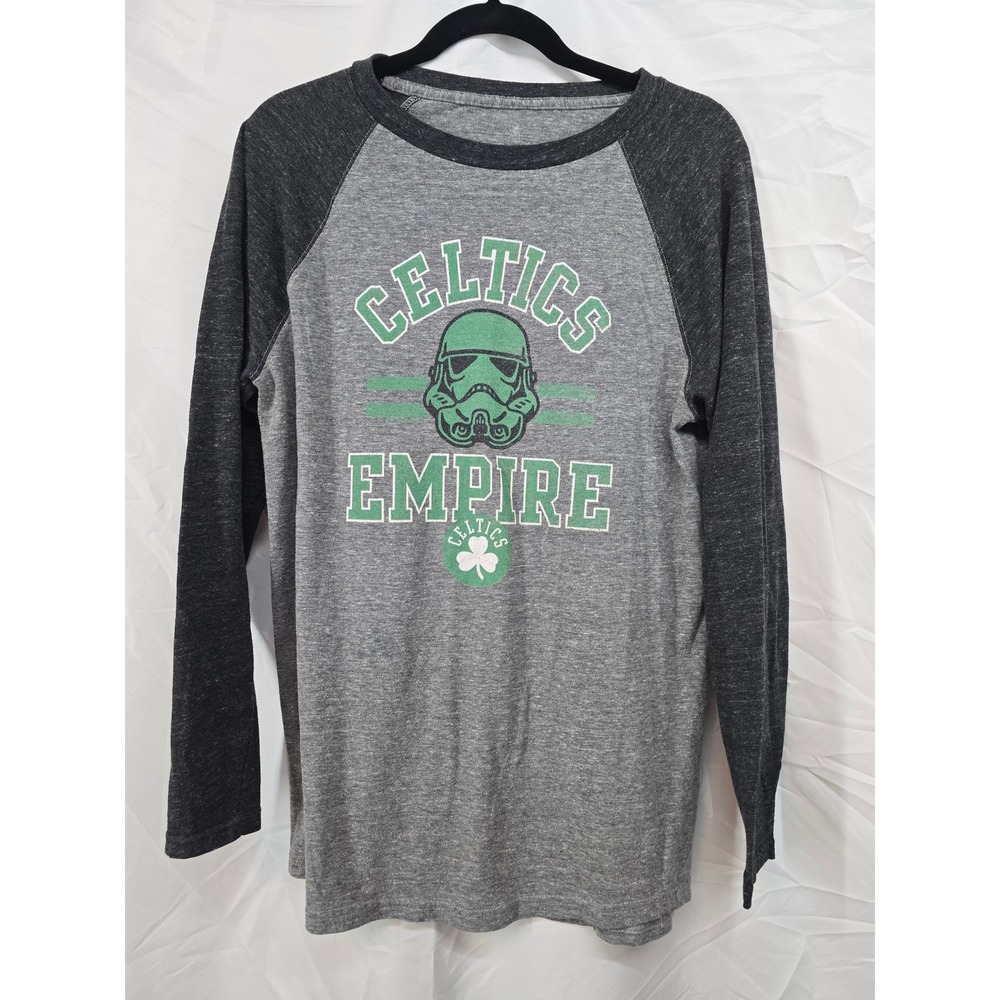 Mens Celtics Empire Star Wars Stormtrooper Graphic Raglan Long Sleeve Shirt Sz M